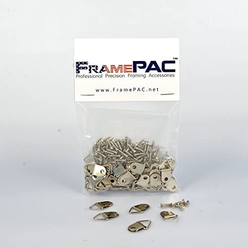 FramePac Small Triangle Picture Hangers - with Screws - for Picture Frames and Mirrors - Used by Framing Professionals (500 Pack)