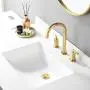 Brushed Gold 8 Inch 2 Handles 3 Holes Hexagonal Widespread Bathroom Faucet by Phiestina, Bathroom Sink Faucet with Stainless Steel Metal Pop Up Drain,NS-WF001-6-BG Brushed Gold 8 Inch 2 Handles 3 Holes Hexagonal Widespread Bathroom Faucet by Phiestina, Bathroom Sink Faucet with Stainless Steel Metal Pop Up Drain,NS-WF001-6-BG