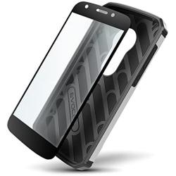 Evocel Moto E5 Play / E5 Cruise Case, [Explorer Series Pro] Premium Full Body Case with Glass Screen Protector, Belt Clip, Metal Kickstand for Motorola Moto E5 Cruise/Moto E5 Play, Silver