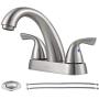 PARLOS 2-Handle Bathroom Sink Faucet with Drain Assembly and Supply Hose Lead-Free cUPC Lavatory Faucet Mixer Double Handle Tap Deck Mounted Brushed Nickel,13598
