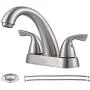 PARLOS 2-Handle Bathroom Sink Faucet with Drain Assembly and Supply Hose Lead-Free cUPC Lavatory Faucet Mixer Double Handle Tap Deck Mounted Brushed Nickel,13598 PARLOS 2-Handle Bathroom Sink Faucet with Drain Assembly and Supply Hose Lead-Free cUPC Lavatory Faucet Mixer Double Handle Tap Deck Mounted Brushed Nickel,13598