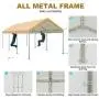 ADVANCE OUTDOOR 20x10 ft Heavy Duty Carport Car Canopy Garage Boat Shelter Party Tent, Adjustable Height from 6.0ft to 7.5ft, Beige