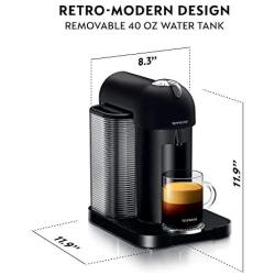 Breville BNV250BKM1BUC1 Vertuo Coffee and Espresso Machine, 19.25 x 11 x 15.25 in, Matte Black