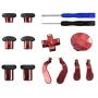 Replacement 12 Pieces in 1 - Metal Mod 6 Swap Thumbsticks Joysticks, Metal 4 Paddles & 2 Dpads with T8 Tool for Xbox One Elite Controller - Red
