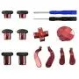 Replacement 12 Pieces in 1 - Metal Mod 6 Swap Thumbsticks Joysticks, Metal 4 Paddles & 2 Dpads with T8 Tool for Xbox One Elite Controller - Red