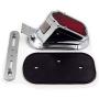 HTTMT XH3118B-A- Motorcycle Chrome Red Metal Tombstone Brake Tail Light Signal Compatible with Motorcycle Bike