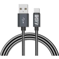 LHJRY USB Type C Cable, [6.6ft 2 Pack] Metal Braided Indestructible Chew Proof 3A Fast Charging Cord for Samsung Galaxy Note 20 10 9 S20 S10 S9 S8, LG V50 V20 G5 and Other USB C Charger,Black(Upgrade)