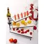 Sweese 731.101 3 Tiered Serving Stand, Foldable Rectangular Food Display Stand with White Porcelain Platters - Serving Trays, Dessert Display Server for Brithday Party, Valentines Day and Events