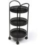 Mind Reader 3 Tier Metal All Purpose Utility Cart with Wheels, Black