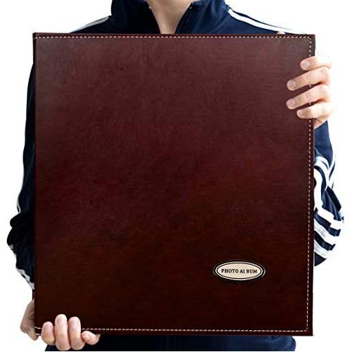 Zoview Self-Adhesive Photo Album, Dust-Free, air-Free, Glue Free and Waterproof Album, Family Album, Leather Cover,Hand Made DIY Albums Holds 3X5, 4X6, 5X7, 6X8,8X10, Photos, A52045 (Coffee, Large)