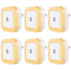 Vont LED Night Light Plug-in, (6 Pack) Smart Dusk to Dawn Sensor, Automatic Night Lights, Suitable for Bedroom, Bathroom, Toilet,Stairs,Kitchen,Hallway,Kids,Adults,Compact Nightlight, Warm White