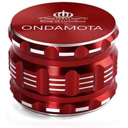 Herb Grinder Large 4 Piece 2.5'' More Advanced for Easier, Reliable Use. Ideal for Preparing Ingredients, Nutrients, Herbs. (Red)