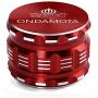 Herb Grinder Large 4 Piece 2.5'' More Advanced for Easier, Reliable Use. Ideal for Preparing Ingredients, Nutrients, Herbs. (Red)