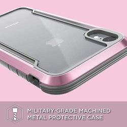 Raptic Shield, Compatible with Apple iPhone X/Xs (Formerly Defense Shield) - Military Grade Drop Tested, Anodized Aluminum, TPU, Polycarbonate Protective Case for Apple iPhone X/Xs, Rose Gold/Gray