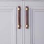 RZDEAL 4Pcs Hole Centers:3.78''(96mm) Decorative Cabinet Knobs and Pulls Brass Walnut Drawer Pulls Funiture Hardware Door Handles