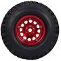 GoolRC 2PCS 2.2 Inch RC Rubber Tire Alloy Beadlock Rims Wheel Upgrade Parts for Traxxas Hsp Redcat Tamiya Axial Scx10 D90 Hpi RC Crawler (Red)