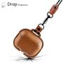 Leather Case for Airpods Pro Case with Leather Neck Lanyard Keychain, UTOPER Full Protective Portable Cover for Airpods Pro 3 Generation 2019 Shockproof Support Wireless Charging Case(Brown)