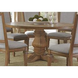 Coaster Home Furnishings Florence Round Pedestal Dining Table Rustic Smoke