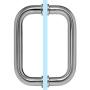 Dynasty Hardware 6'' Back to Back Tubular Shower Door Pull For Frameless Shower Doors, Satin Nickel, With Trim Washers