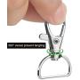 Acrux7 Swivel Clasps D Ring Metal Lobster Claw Clasps Lanyard Snap Hook for Crafting & DIY Lanyard Making, 100 Pack