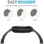 MoKo Watch Band Compatible with Fitbit Versa/Versa 2/Versa lite Edition/Versa Special Edition, Women Men Premium Stainless Steel Metal Replacement Bracelet Strap - Black