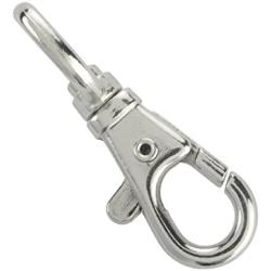 25 Pack- Premium Metal Lobster Claw Clasps - Wide 3/4 Inch D Ring - 360° Swivel Trigger Snap Hooks - Great for DIY Face Mask Lanyards by Specialist ID