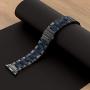 Wearlizer Black Compatible with Apple Watch Band 38mm 40mm for iWatch SE Mens Womens Replacement Stainless Steel Strap Dark Blue Resin Wristband Sleek Bracelet Metal Clasp Series 6 5 4 3 2 1 Sport
