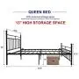 Metal Bed Frame Queen Size with Vintage Headboard and Footboard Platform Base Wrought Iron Bed Frame Black Metal Bed Frame Queen Size with Vintage Headboard and Footboard Platform Base Wrought Iron Bed Frame Black