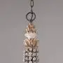 KunMai Retro Rustic 6-Light Sculpted Wood Rust Metal Clear Crystal Candle Style Chandelier KunMai Retro Rustic 6-Light Sculpted Wood Rust Metal Clear Crystal Candle Style Chandelier