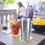 VEHHE Metal Straws Stainless Steel Straws 8 Set Reusable Drinking Rainbow Straws with Cleaning Brush for 20 OZ Tumblers(4 Straight + 4 Bent + 2 Brush)