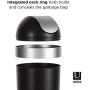 Umbra Venti 16.5-Gallon Swing Top Kitchen Trash Can – Large, 35-inch Tall Garbage Can for Indoor, Outdoor or Commercial Use, Black/Nickel