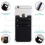 Phone Card Holder Stretchy Lycra Wallet Pocket Credit Card ID Case Pouch Sleeve 3M Adhesive Sticker Compatible with iPhone Samsung Galaxy Android Smartphones - 3Pack Black