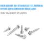 DYWISHKEY 220 Pieces 410 Stainless Steel #8 Hex Washer Head Self Drilling Sheet Metal Screws Assortment Kit