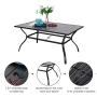 Sophia & William Patio Dining Set 7 Pieces Outdoor Metal Furniture Set, 6 x Patio Dining Swivel Chairs Padded with 1 Umbrella Table 6 Person for Lawn Garden