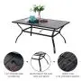 Sophia & William Patio Dining Set 7 Pieces Outdoor Metal Furniture Set, 6 x Patio Dining Swivel Chairs Padded with 1 Umbrella Table 6 Person for Lawn Garden