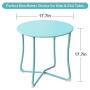 Amagabeli Metal Patio Side Table 18” x 18” Heavy Duty Weather Resistant Anti-Rust Outdoor End Table Small Steel Round Coffee Table Porch Table Snack Table for Balcony Garden Yard Lawn, Mint Green