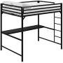 DHP Miles Metal Full Loft Bed with Desk, Black