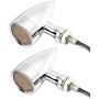 PBYMT Motorcycle Bullet Turn Signal Light Amber Lamp Compatible for Chopper Bobber Cruiser Honda Suzuki Kawasaki Yamaha Harley BMW and More (Chrome Housing)