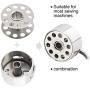 PAGOW 12 PCS Metal Sewing Machine Bobbins & 3 PCS Stainless Steel Stitch Thread Bobbin Holder Case for Brother Janome Singer Kenmore Front Loading Class 15 Machines Home Embroidery (Home Use)