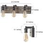LOG BARN Vanity Lights, Bathroom Fixtures in Rustic Wood and Oil Rubbed Metal Finish, Farmhouse Wall Sconces with Adjustable Sockets Over Mirrors