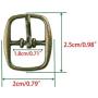 uxcell Metal Rectangle Single Prong Pin Shoe Center Buckle 50PCS Bronze Tone