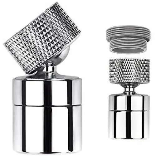 COOLWEST 2-Flow Stainless Kitchen Sink Aerator,360-Degree Swivel Faucet Aerator Dual Sprayer, with Gasket Faucet Replacement Part - 55/64 Inch-27UNS Female Thread COOLWEST 2-Flow Stainless Kitchen Sink Aerator,360-Degree Swivel Faucet Aerator Dual Sprayer, with Gasket Faucet Replacement Part - 55/64 Inch-27UNS Female Thread