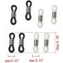 Hyamass 40pcs Silver Coated Copper Bead Black and Translucent White Anti-Slip Rubber Ends Retainer Connector Holder for Eyeglass Chain Necklace Chain