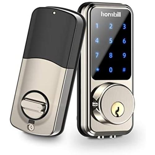 [2021 Newest] Smart Lock Keyless Entry Deadbolt Door Locks, Digital Electronic Bluetooth Deadbolt Door Lock with Keypad, Smart Locks Front Door Work with APP, Code and eKey Auto Lock for Homes Hotels