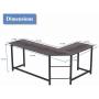 SZXKT L Shaped Desk Home Office Corner Desk Computer Table Sturdy Gaming Desk Writing Desk Workstation(Walnut)