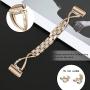 Joyozy Metal X-Link Bling Bands Compatible with Fitbit Charge 3/ Charge 3 SE Smartwatch, Replacement Wrist Accessory Fitness Bands Straps Bracelet Wristbands Women Men(Champagne Gold)