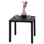 PHI VILLA Indoor Outdoor Small Metal Square Side/End Table, Patio Coffee Bistro Table, Black