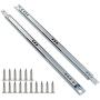 Yoohey Metal 12 inch Drawer Slides, Ball Bearing Two Way Slide Track Rail 0.7 inch Wide 1 Pair