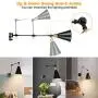 2 Pack Swing Arm Wall Sconces - Adjustable Hardwired Swing Arm Wall Lights Industrial Metal Vintage Wall Mount Lamp 2 Pack Swing Arm Wall Sconces - Adjustable Hardwired Swing Arm Wall Lights Industrial Metal Vintage Wall Mount Lamp