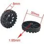 EUDAX 30mmx8mm Plastic Roll 2mm Dia Shaft Toys Wheel and 2mmx100mm STEM Shaft Round Rod Axles for DIY Toy RC Car Truck Boat Helicopter Model Part (Black, 100pcs)